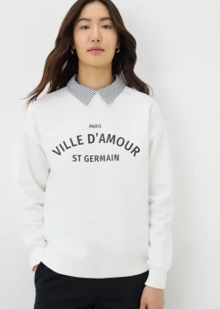Ecru St Germain Collared Sweatshirt