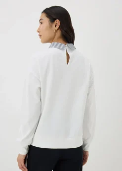Ecru St Germain Collared Sweatshirt