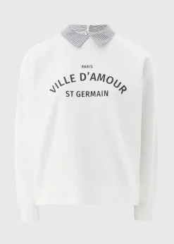 Ecru St Germain Collared Sweatshirt
