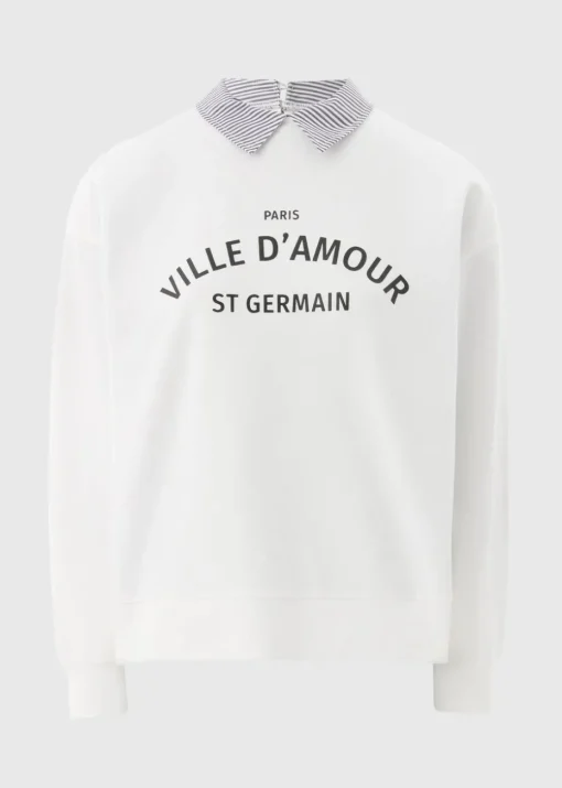 Ecru St Germain Collared Sweatshirt