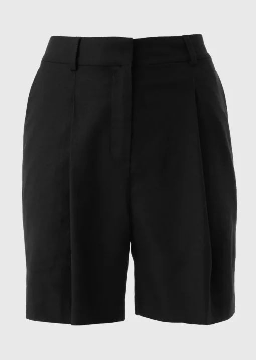 Et Vous Black Linen Blend Tailored Shorts