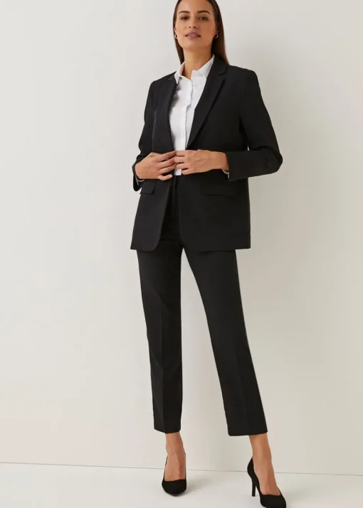 Et Vous Black Straight Fit Trousers (Long Length)
