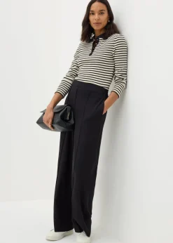 Et Vous Black Stripe Henley Top
