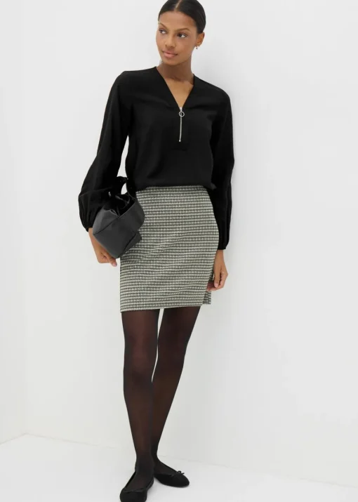 Et Vous Black Zip Front Blouse