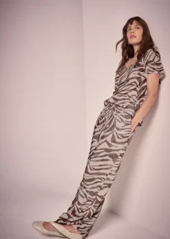 Et Vous Brown Zebra Wide Leg Co-Ord Trousers