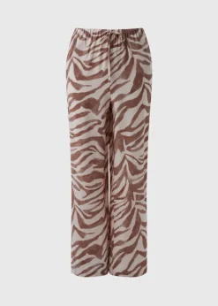 Et Vous Brown Zebra Wide Leg Co-Ord Trousers