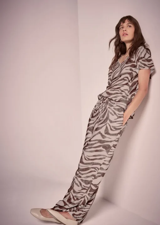 Et Vous Brown Zebra Wide Leg Co-Ord Trousers