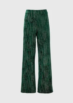Et Vous Green Glitter Velvet Trousers