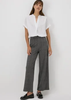 Et Vous Grey Check Ponte Wide Leg Trousers