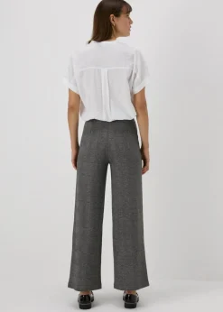 Et Vous Grey Check Ponte Wide Leg Trousers