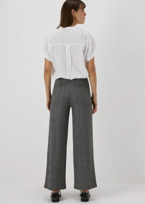 Et Vous Grey Check Ponte Wide Leg Trousers