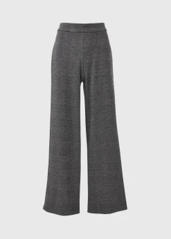Et Vous Grey Check Ponte Wide Leg Trousers