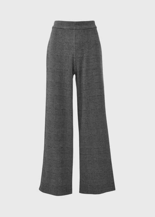 Et Vous Grey Check Ponte Wide Leg Trousers