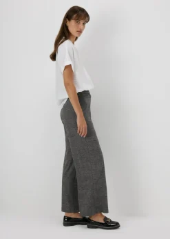 Et Vous Grey Check Ponte Wide Leg Trousers