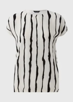 Et Vous Monochrome Jersey Back Stripe Top