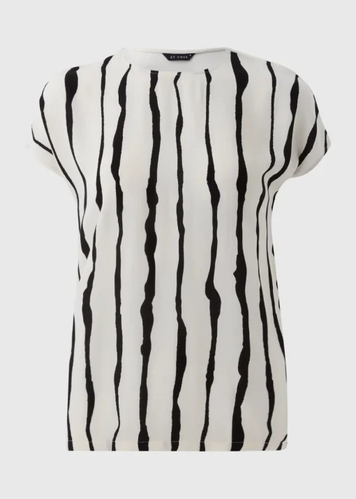 Et Vous Monochrome Jersey Back Stripe Top