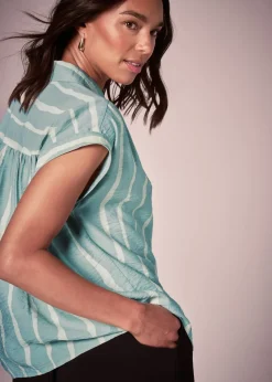 Et Vous Sage Stripe Blouse