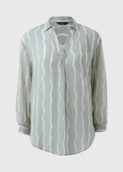 Et Vous Sage Stripe Blouse