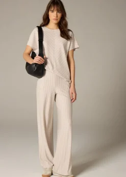 Et Vous Stone Pinstripe Top