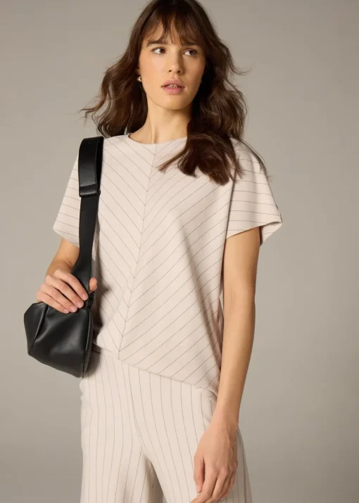 Et Vous Stone Pinstripe Top