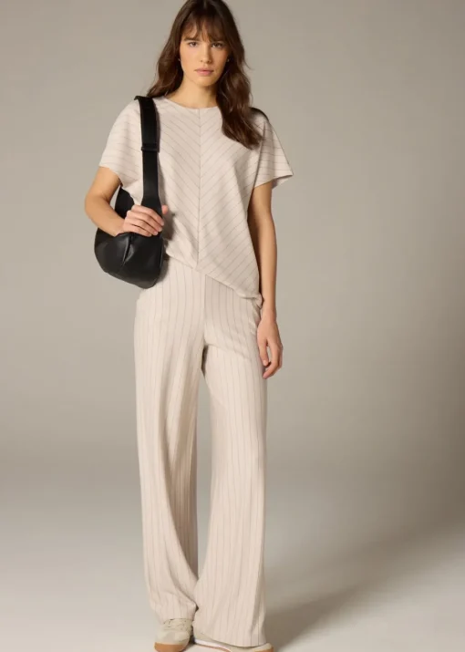 Et Vous Stone Pinstripe Top
