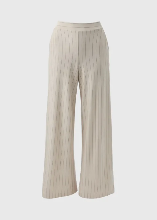 Et Vous Stone Pinstripe Wide Leg Trousers