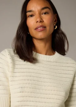 Et Vous Stone Pointelle Short Sleeve Jumper