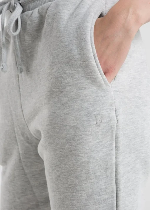 French Connection Light Grey Cotton Blend Slim-fit Drawstring Joggers