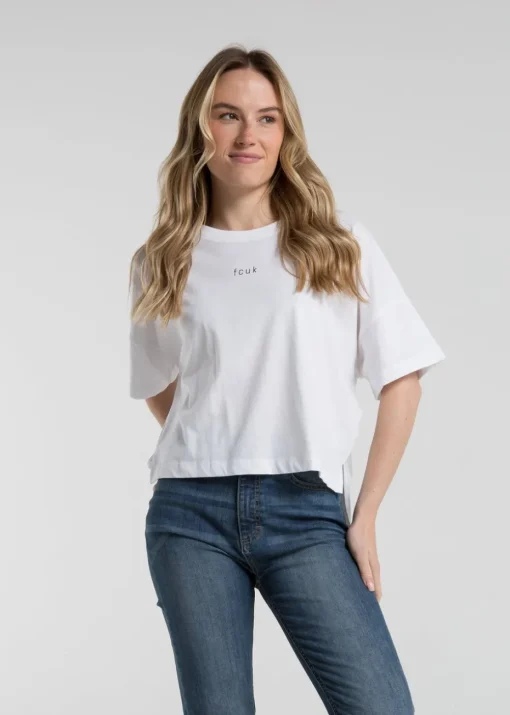 French Connection White 2-Pack Cotton Printed Short Sleeve T-Shirts