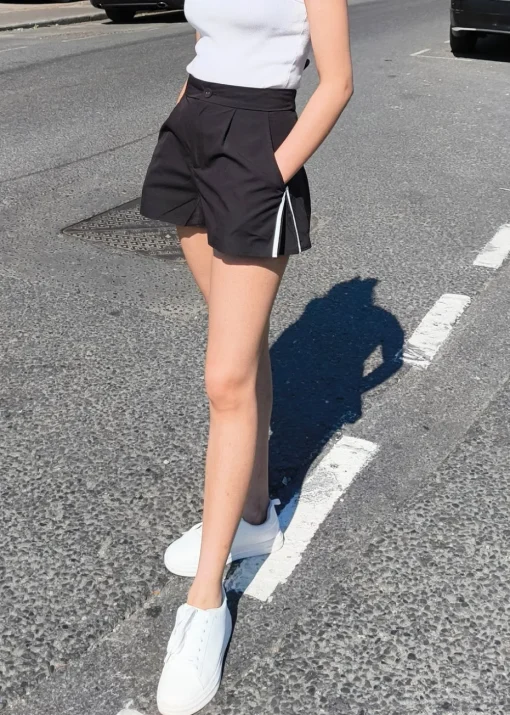 Gini London Black Tailored  Shorts