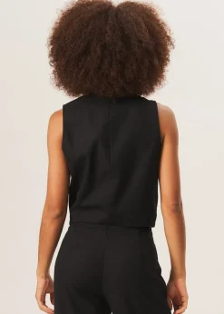 Gini London Black Tailored Single Breasted Waistcoat