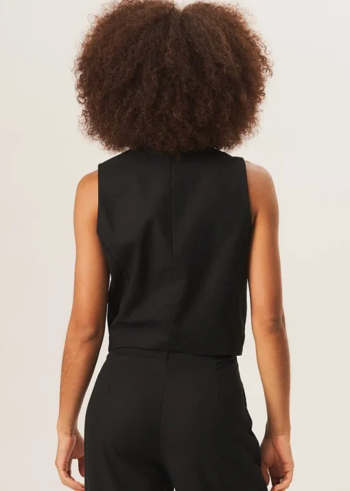 Gini London Black Tailored Single Breasted Waistcoat