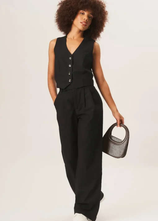 Gini London Black Tailored Single Breasted Waistcoat