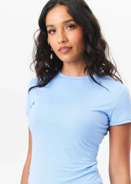 Gini London Blue Short Sleeves Relaxed Fit Tee