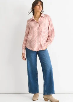 Gini London Blush Stripe Oversized Shirt