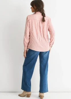 Gini London Blush Stripe Oversized Shirt