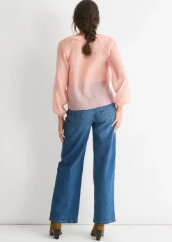 Gini London Long Sleeeves Tie Detail Ruffle Blouse