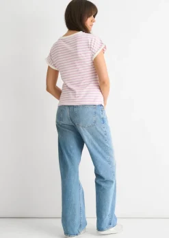 Gini London Pink  Stretch Stripe Top