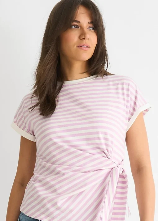 Gini London Pink  Stretch Stripe Top