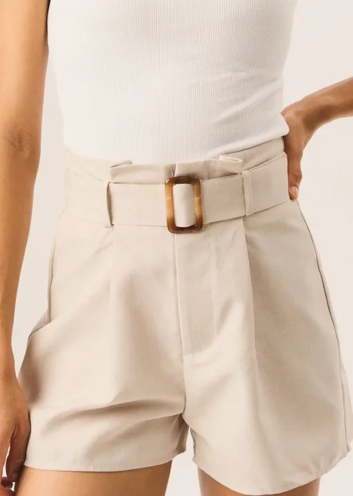 Gini London Stone Belt Detail Shorts