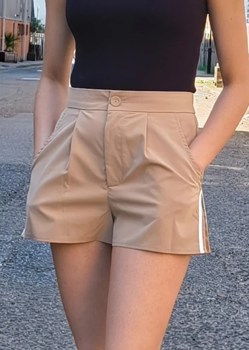 Gini London Taupe Tailored  Shorts