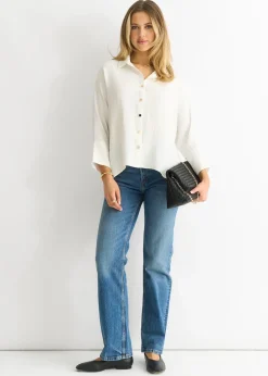 Gini London White Kimono Oversized Blouse