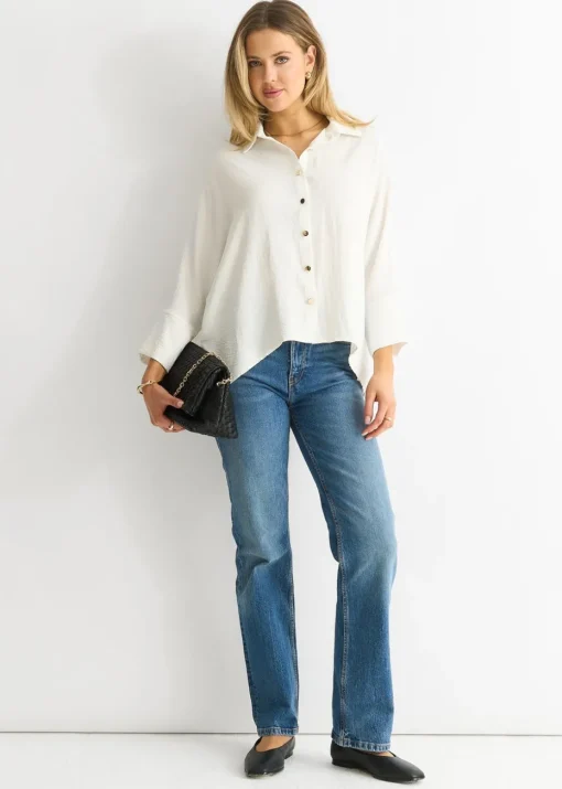 Gini London White Kimono Oversized Blouse