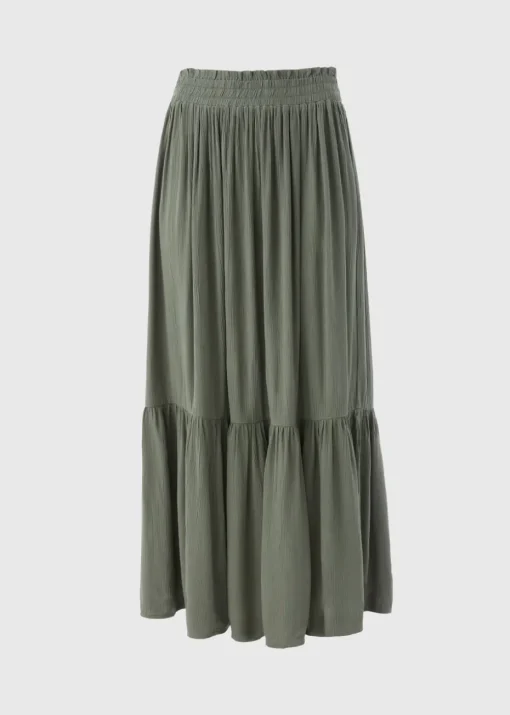Green Cheesecloth Maxi Skirt