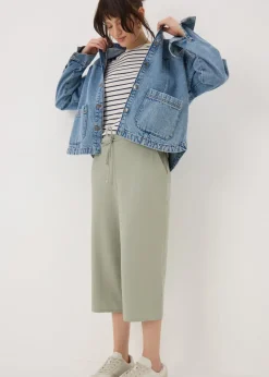 Green Clipper Cropped Trousers