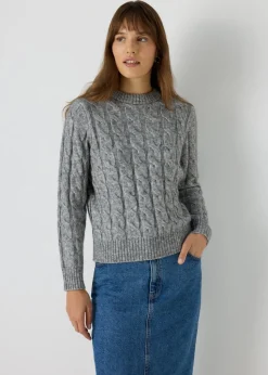 Grey Cable Knit Jumper