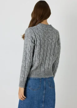 Grey Cable Knit Jumper