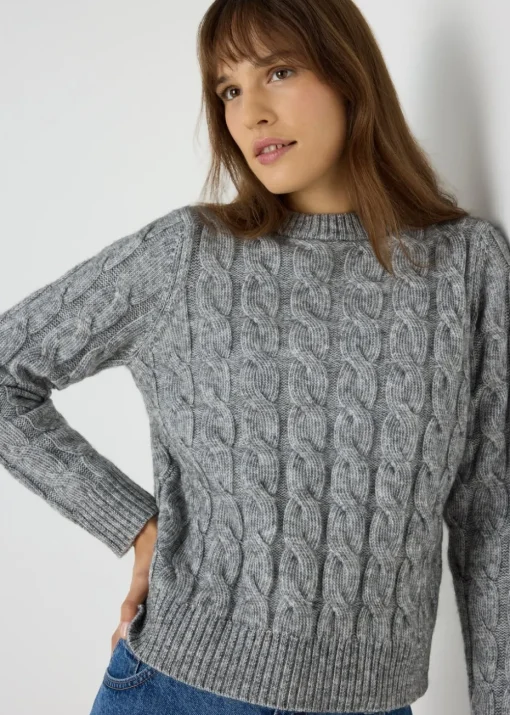 Grey Cable Knit Jumper