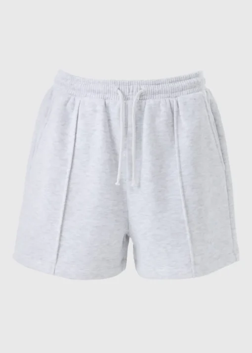 Grey Pintuck Jersey Co Ord Shorts