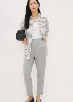 Grey Tapered Ponte Trousers